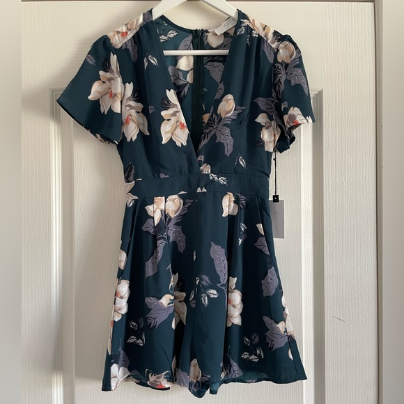 ASTR The Label - Teal Multi Floral Romper - Picture 3 of 10